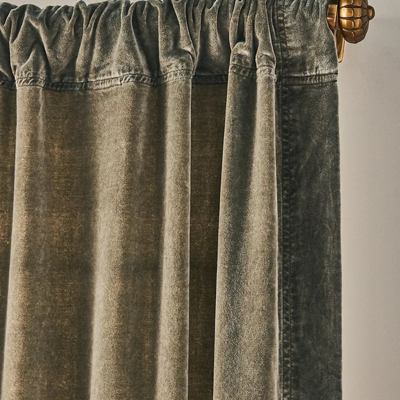 NWT Trova Washed Velvet Curtain Panel from Anthropologie - Picture 3 of 7